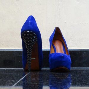 Blue Suede Pumps